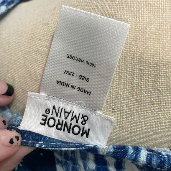 Monroe & Main Boho Blue Mixed Print Maxi Dress - 22W - Picture 5 of 5